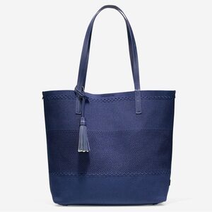 Cole Hann Peacock Navy Stitchlite™ Woven Tote